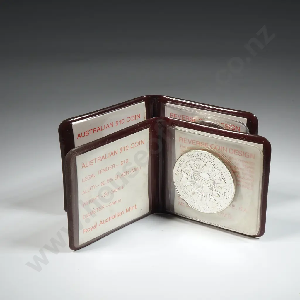 Two 1982 Australia Commonwealth Games Coins - 40 Grams of Sterling Silver Total Weight  Image 1++