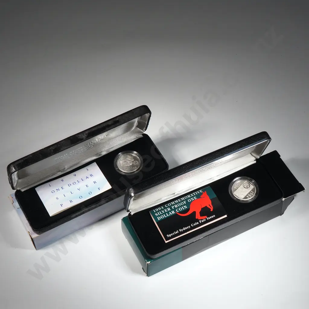 Two Australia Silver Proof One Dollar Coins - 11.49 Grams of Sterling Silver Each  Image 1++