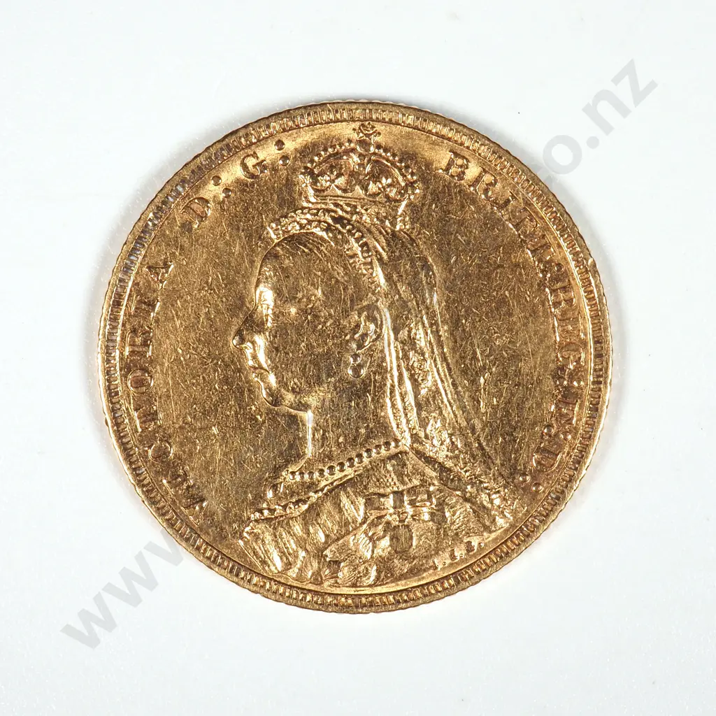 1890 Melbourne Full Sovereign  Image 1++