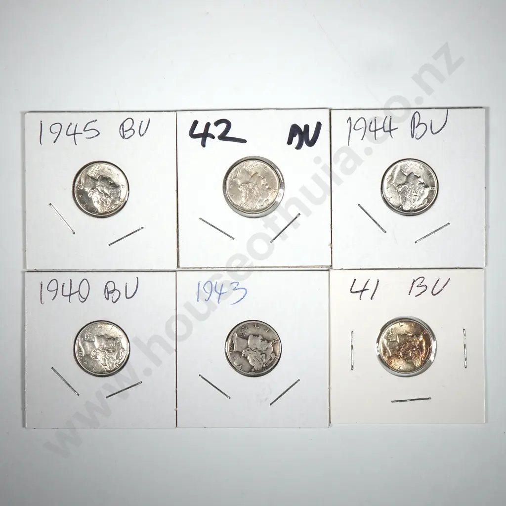 Six United States of America Liberty Dimes  Image 1++