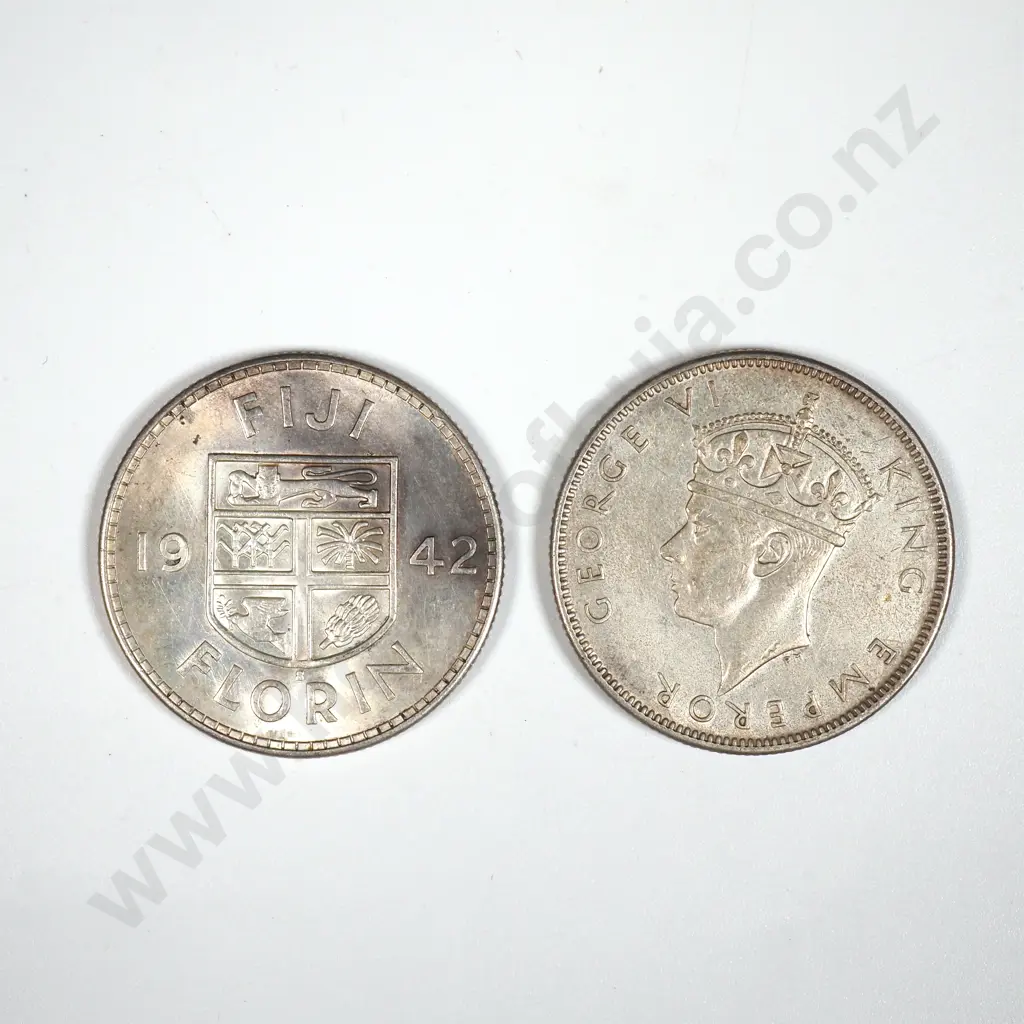 Two Fiji Florins - 90 % Silver  Image 1++