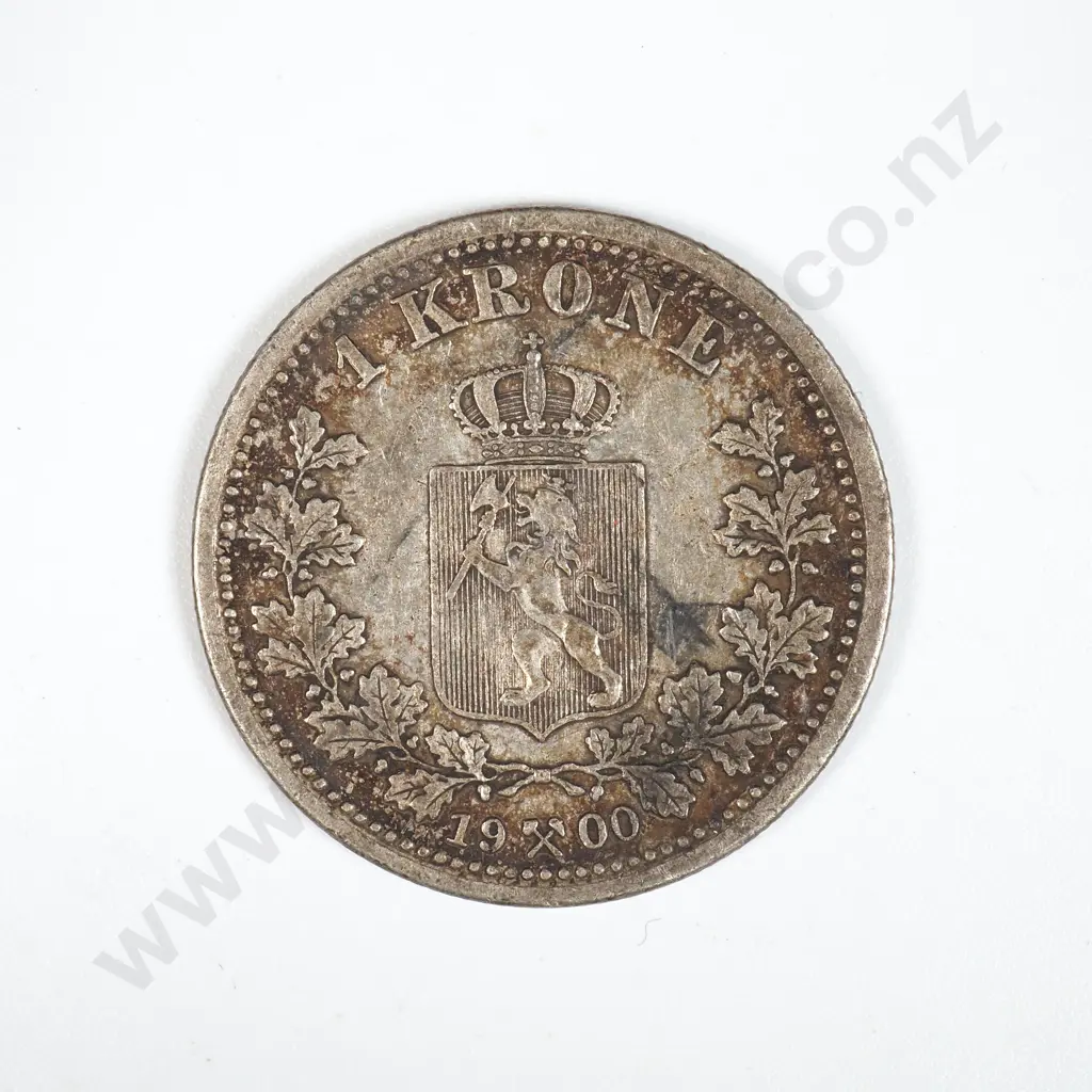 1900 Liechtenstein 1 Krone Silver Coin - Nicer Grade & Scarce Coin Image 1++