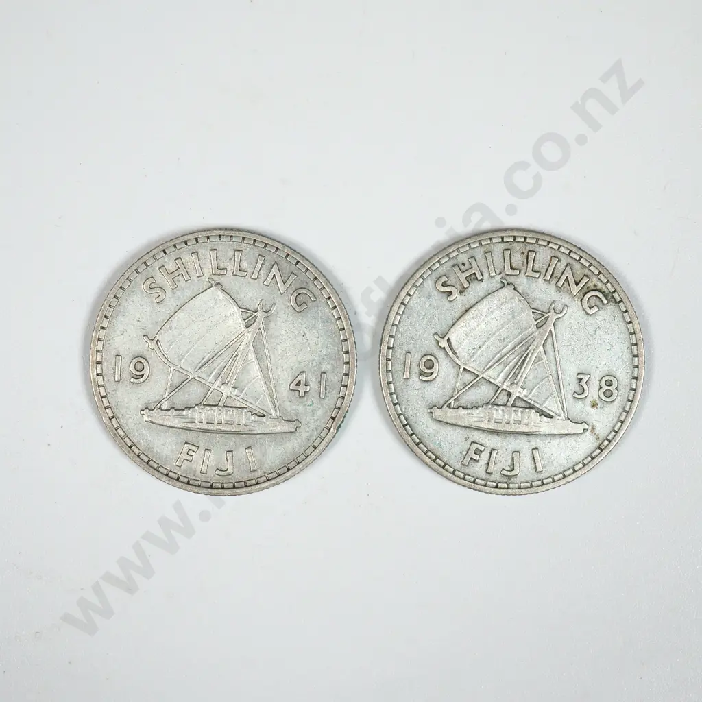 Two Fiji Shillings 1938/1941 Image 1++