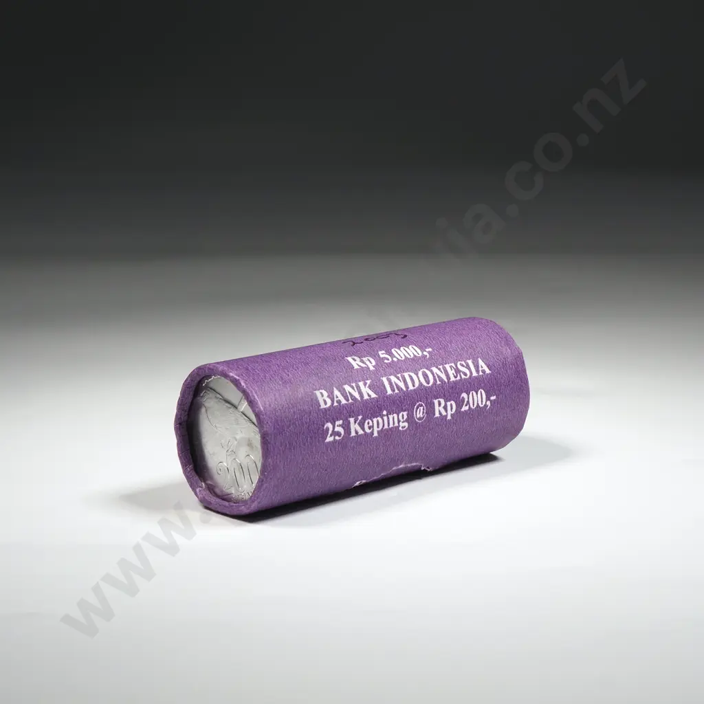 2003 Bank of Indonesia Official Roll 200 Rupiah (25 Coins Gem UNC) Image 1++