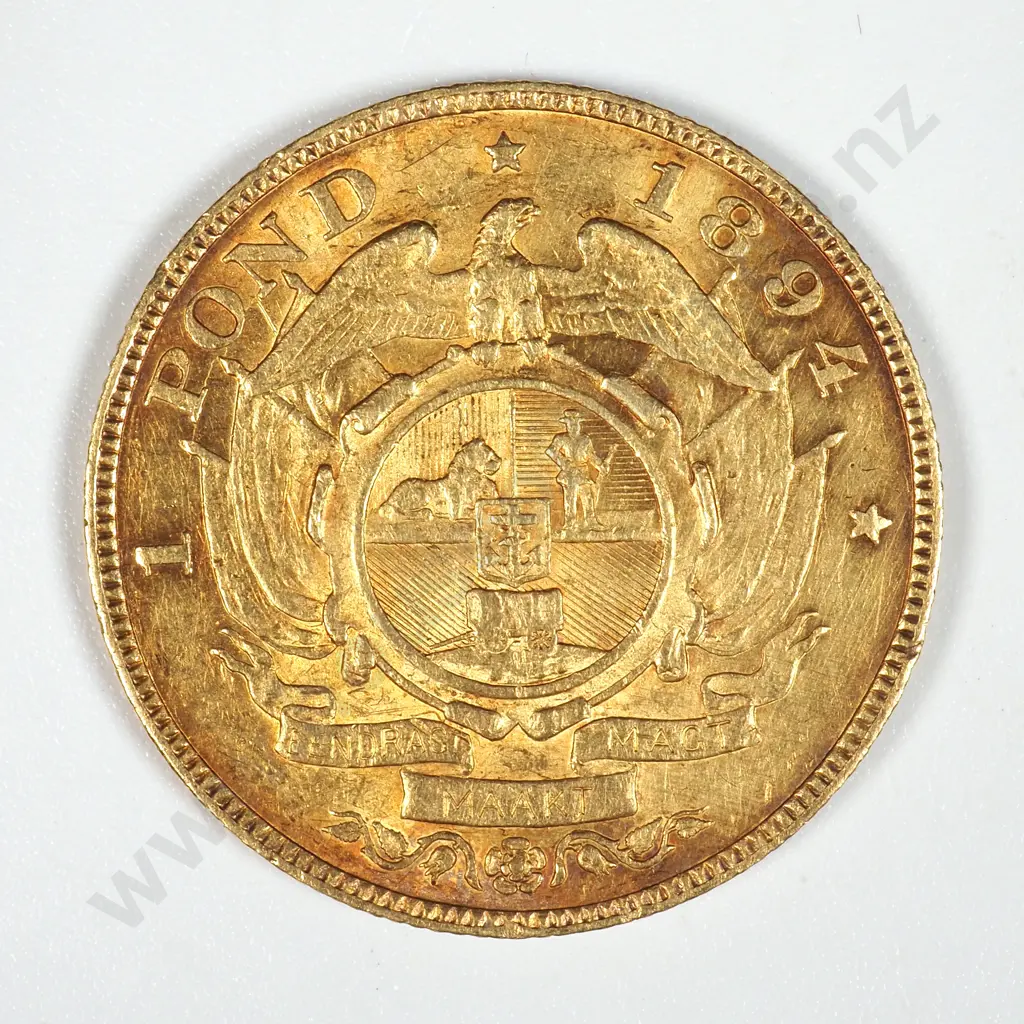 1894 South Africa One Pond 22ct Gold Coin  Image 1++
