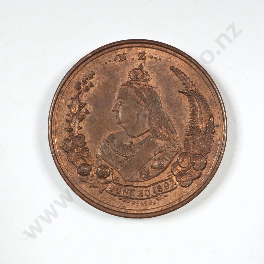 Queen Victoria New Zealand Jubilee Medallet in Bronze Image 1++