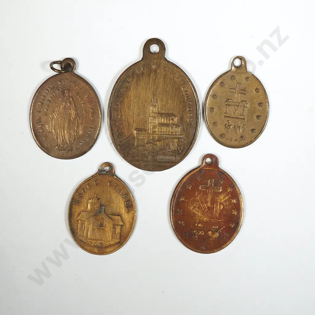 Five Antique Religious Pendants Image 1++