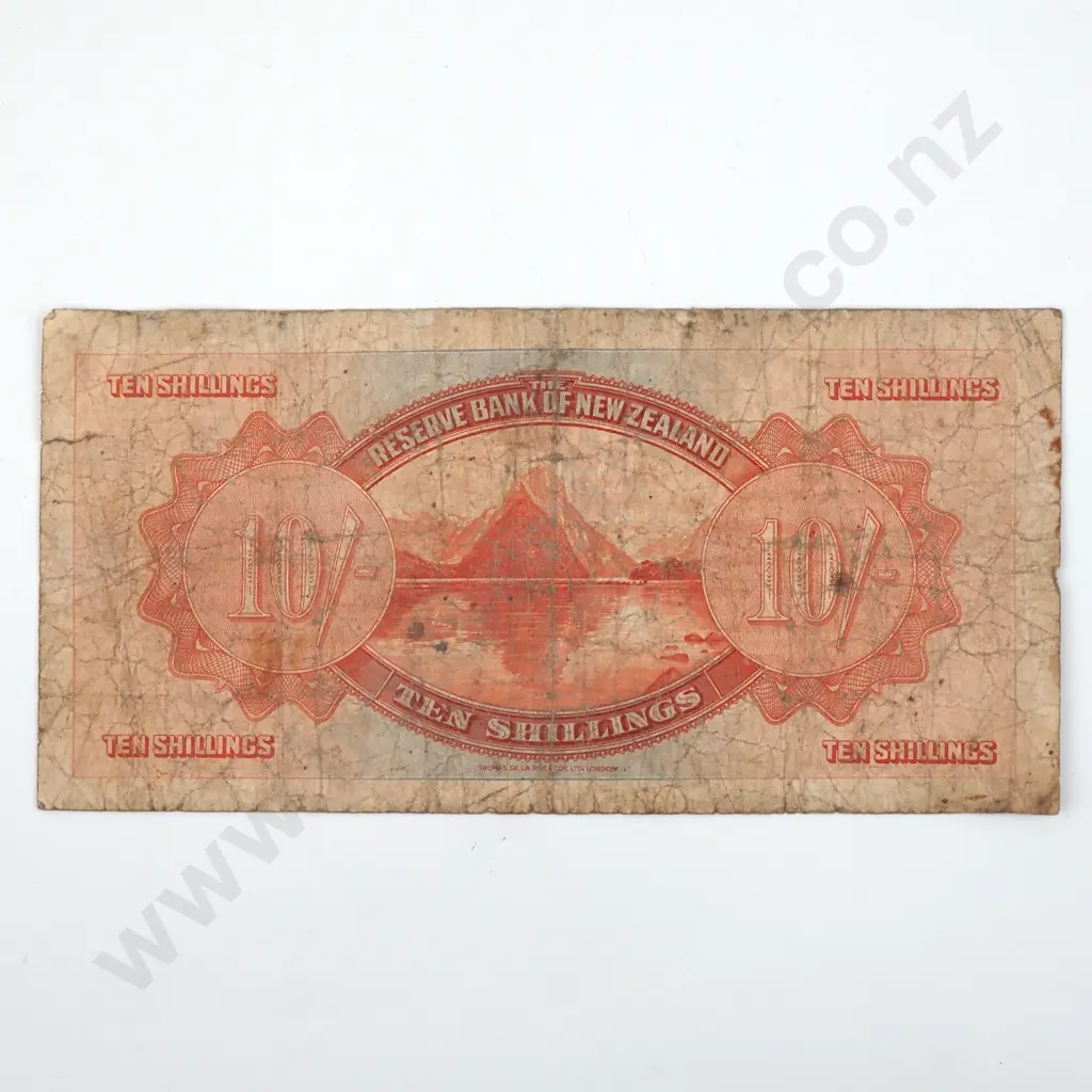 New Zealand Ten Shilling Lefeaux - Heavily Circulated Condition  Image 1++