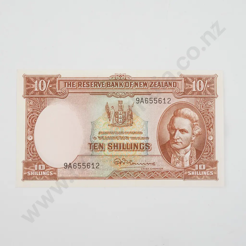 New Zealand 10 Shilling Fleming Banknote - AUNC  Image 1++