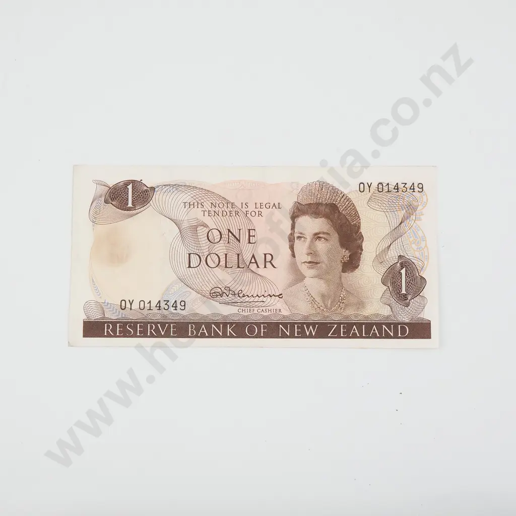New Zealand One Dollar Fleming Banknote - Better Grade Image 1++