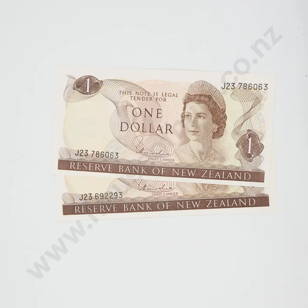 Consecutive Pair of Hardie AUNC One Dollar Notes  Image 1++
