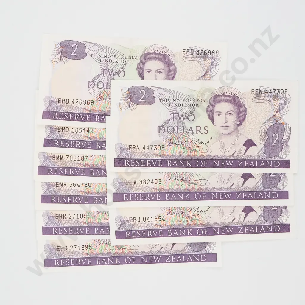 Assorted Lot of Nine Two Dollar Banknotes in Better Grades  Image 1++