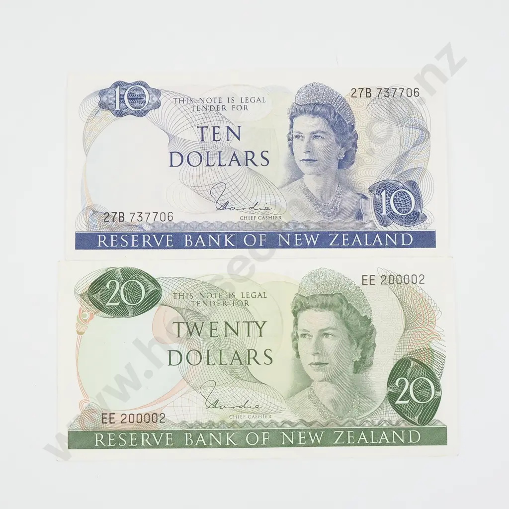 New Zealand 10 & 20 Dollar Hardie Banknotes  Image 1++