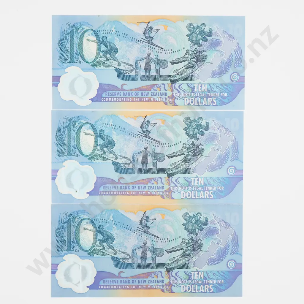 Three New Zealand Millennium Banknotes  Image 1++