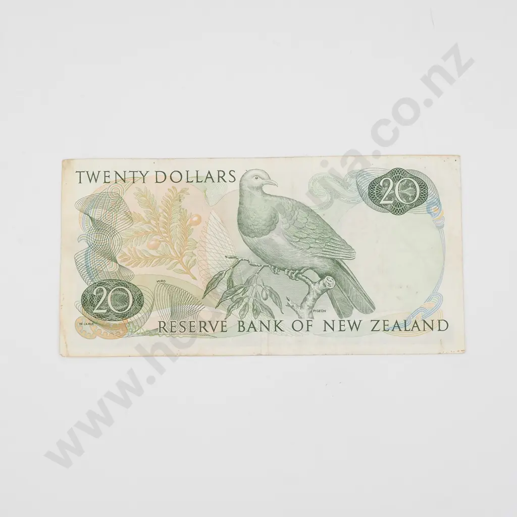 New Zealand Twenty Dollar Wilks Banknote - First Prefix VF CV $350 Image 1++