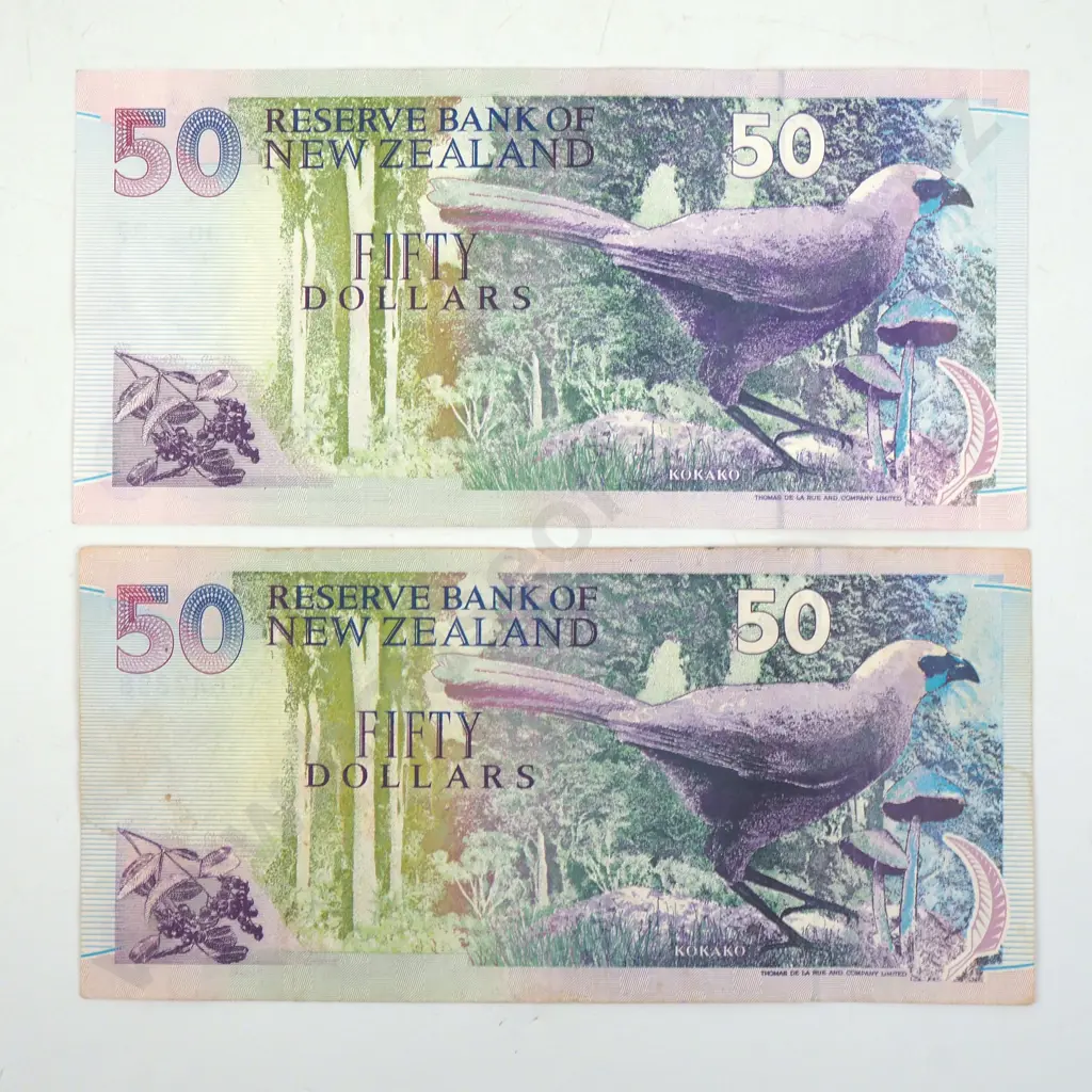 Two Brash Fifty Dollar Banknotes AUNC  Image 1++