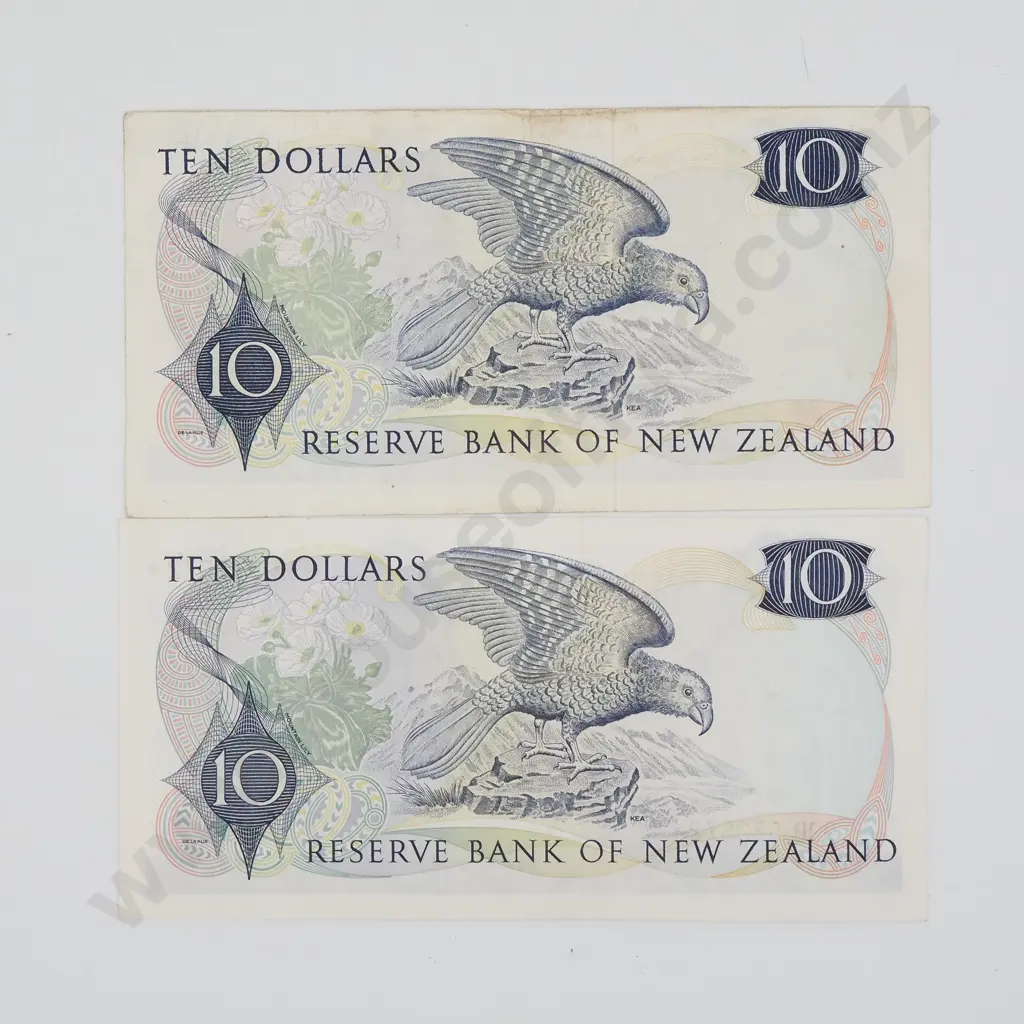 Two New Zealand Ten Dollar Knight Star Banknotes  Image 1++