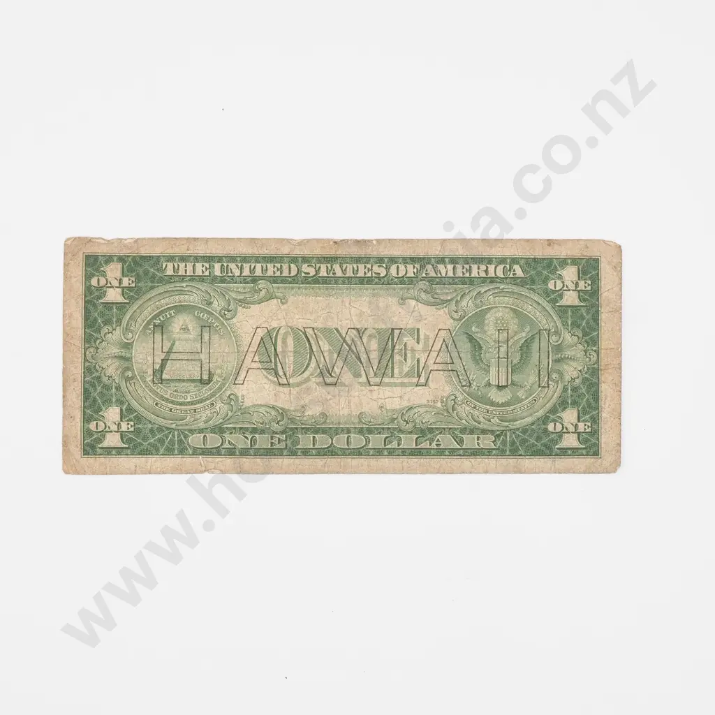 WW2 Overprint United States of America One Dollar Hawaii Banknote  Image 1++