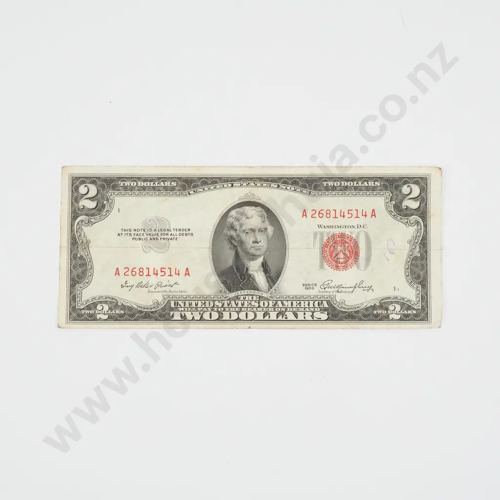 United States of America Two Dollar Banknote - 1953 Series  Image 1++