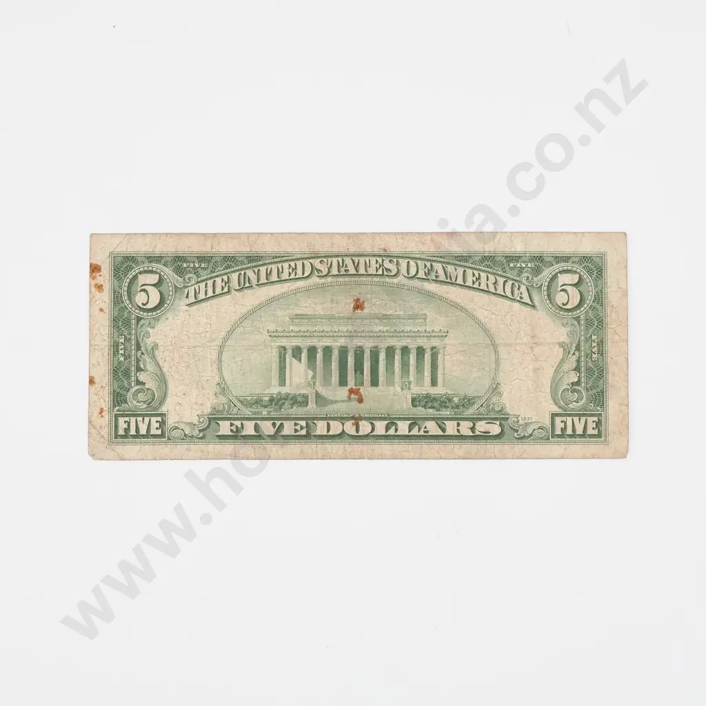United States of America Five Dollar Banknote - 1934 Series  Image 1++