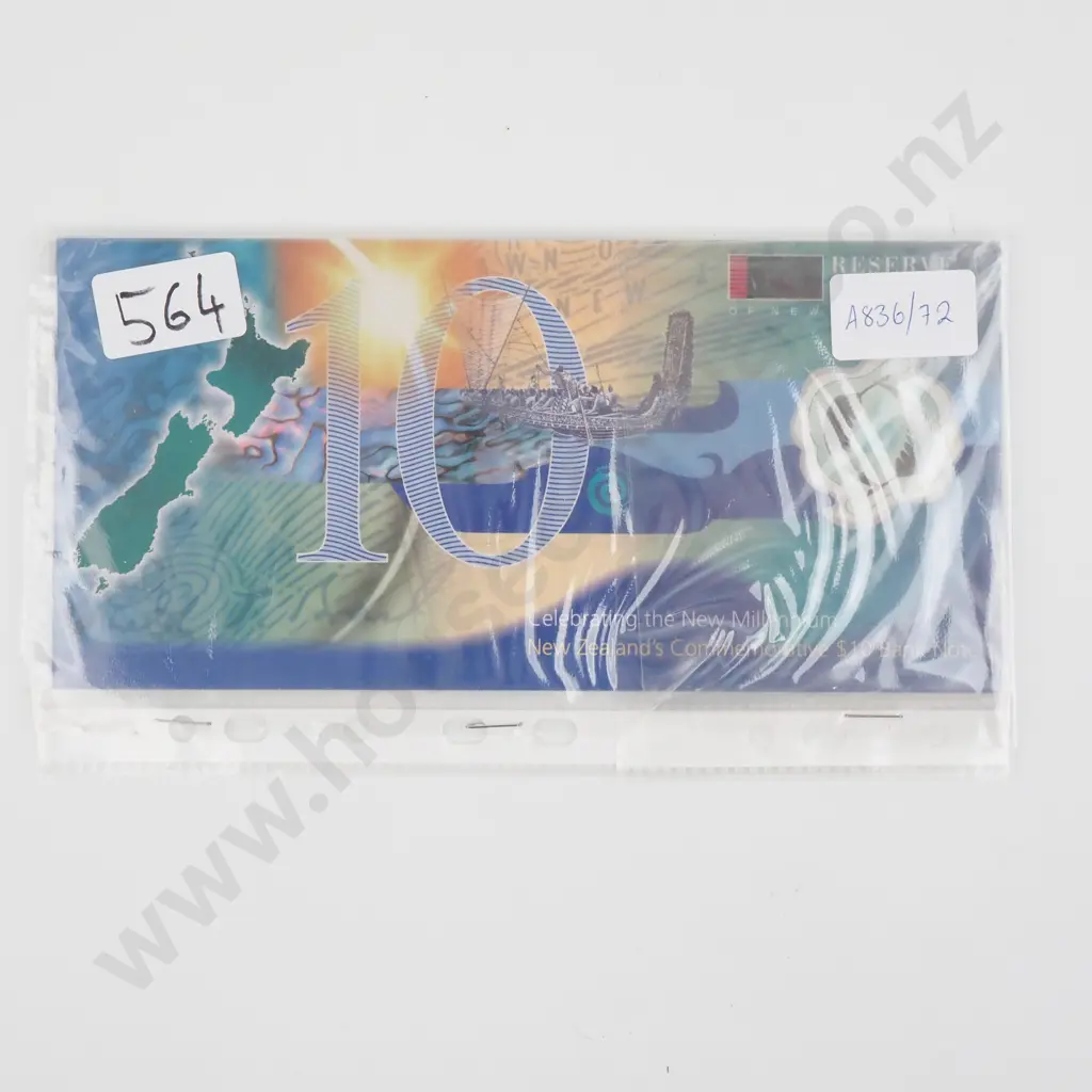 1990 Commemorative Ten Dollar Brash Banknote in Presentation Package - Wavy & Uncentered  Image 1++