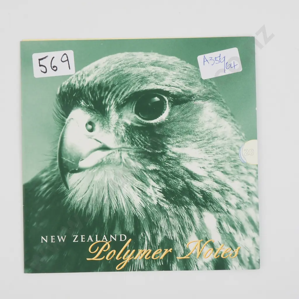 1999 New Zealand Uncut Pair of $20 Brash Banknotes in Presentation Folder Image 1++