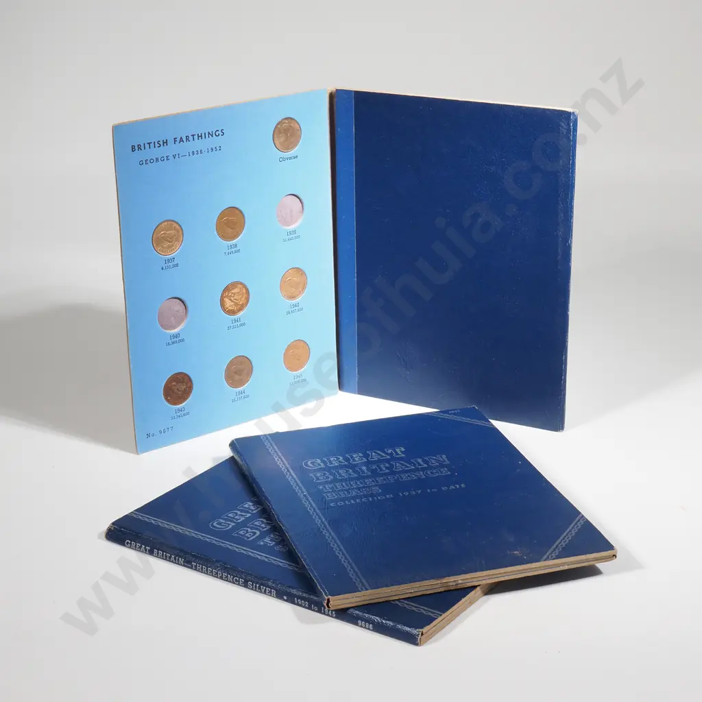Three Whitman GB Coins Folders one Containing 27 Silver Threepence's  Image 1++
