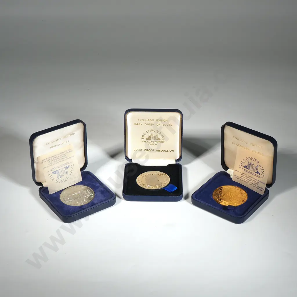 Three Cased English Medallions  Image 1++