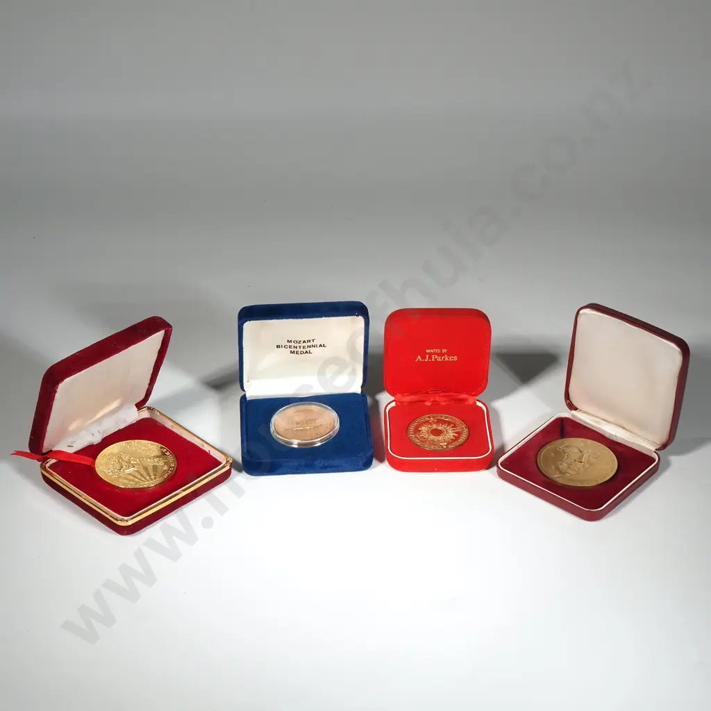 Four European Cased Medallions Image 1++