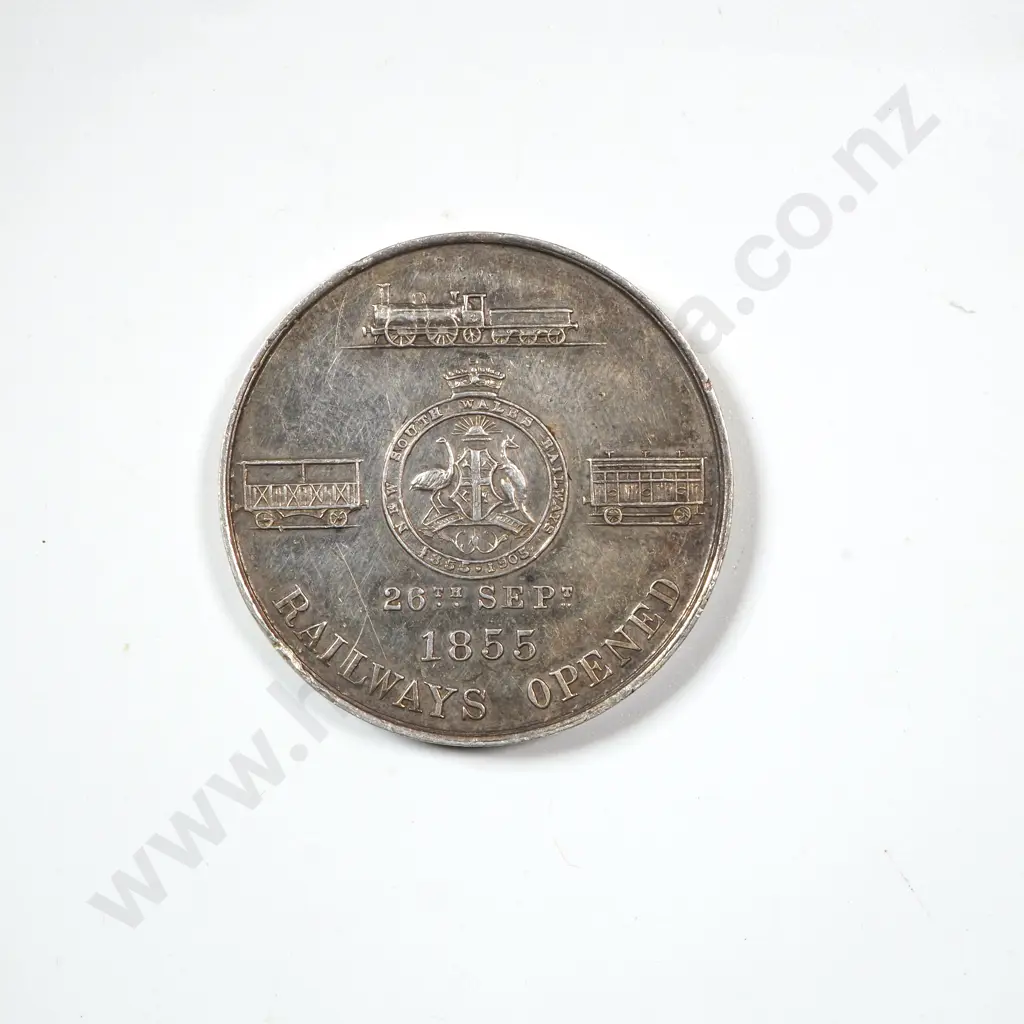 1905 New South Wales Railways Jubilee Silver Medallion Image 1++