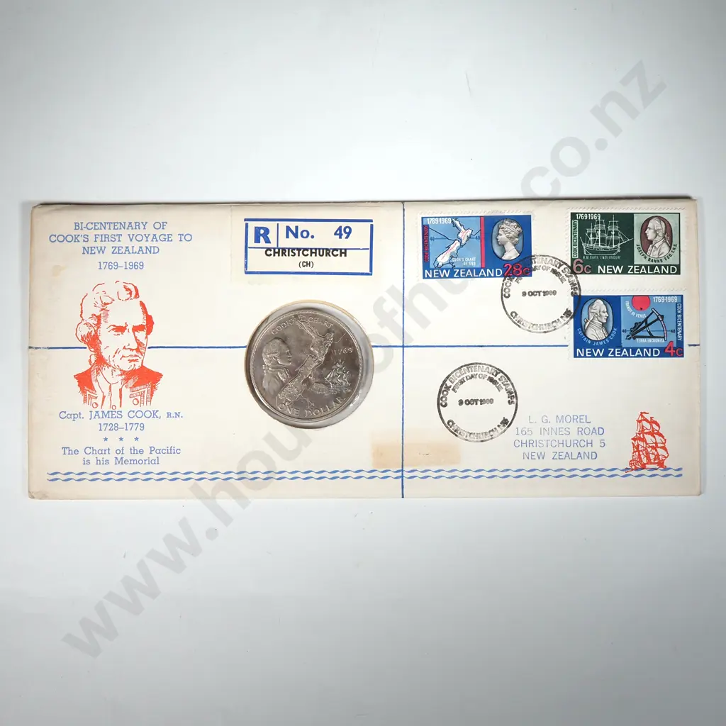 Scarce 1969 Cook Bicentenary One Dollar First Day Cover  Image 1++