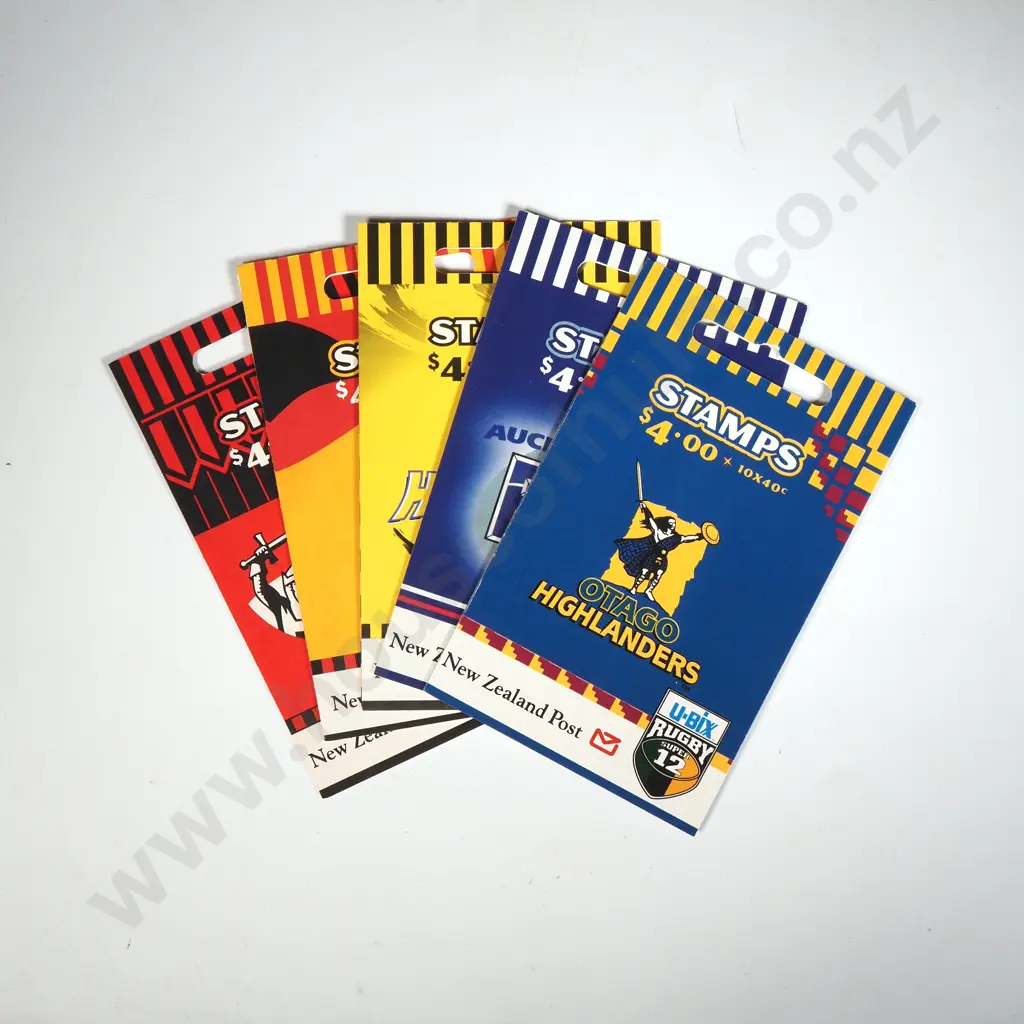 Five Super Rugby Stamp Packs Unused  Image 1++