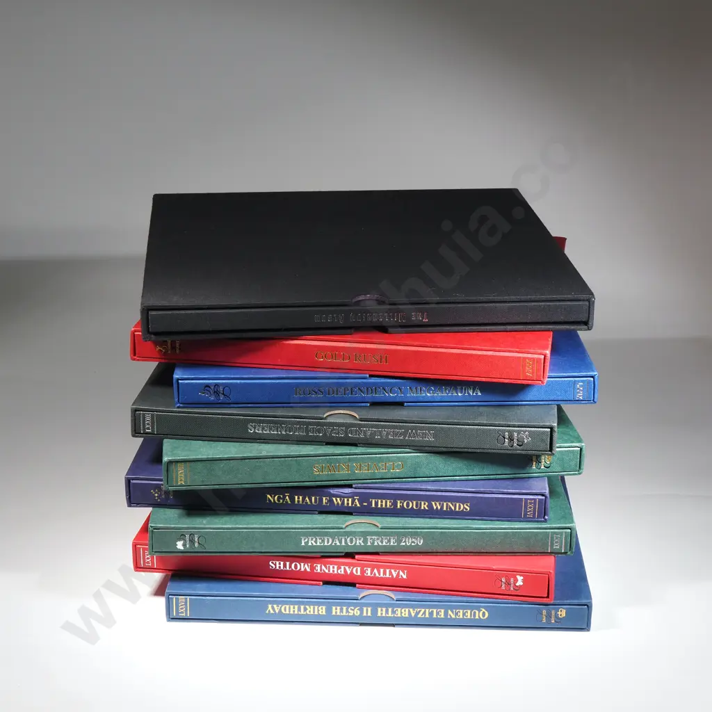 Nine New Zealand Limited Edition Stamp Albums - Approx Face Value $750 Image 1++