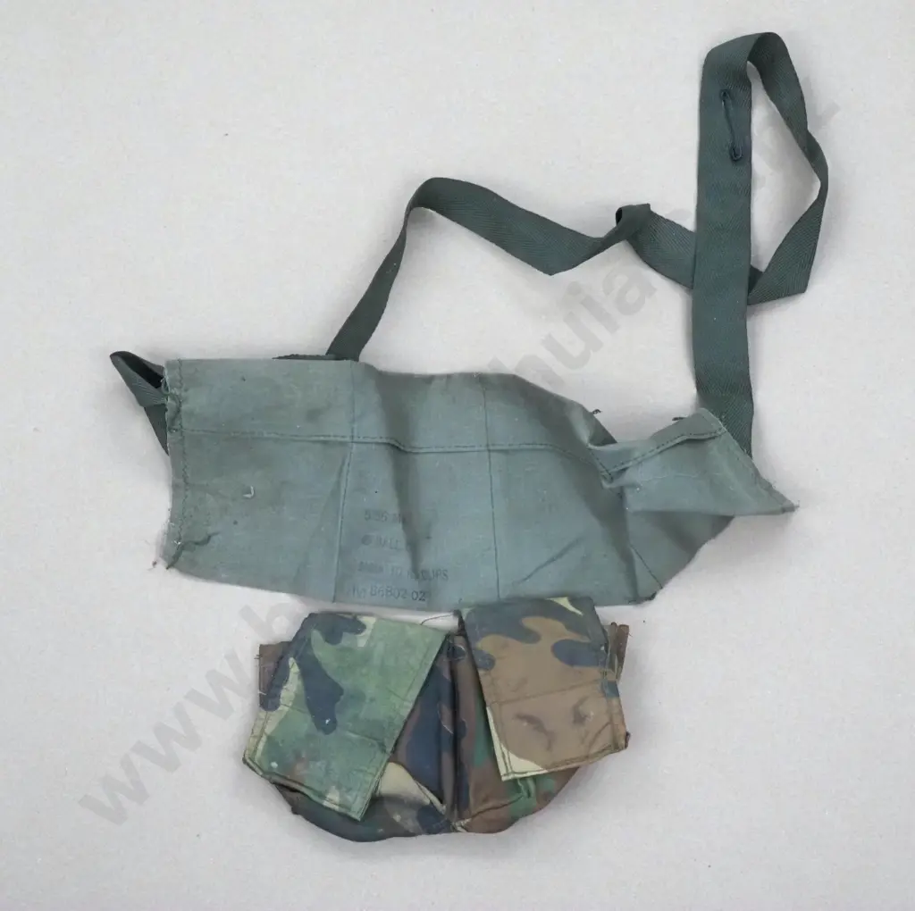 5.56mm Ammunition Bandolier & Camo Double Ammo Pouch. Image 1++