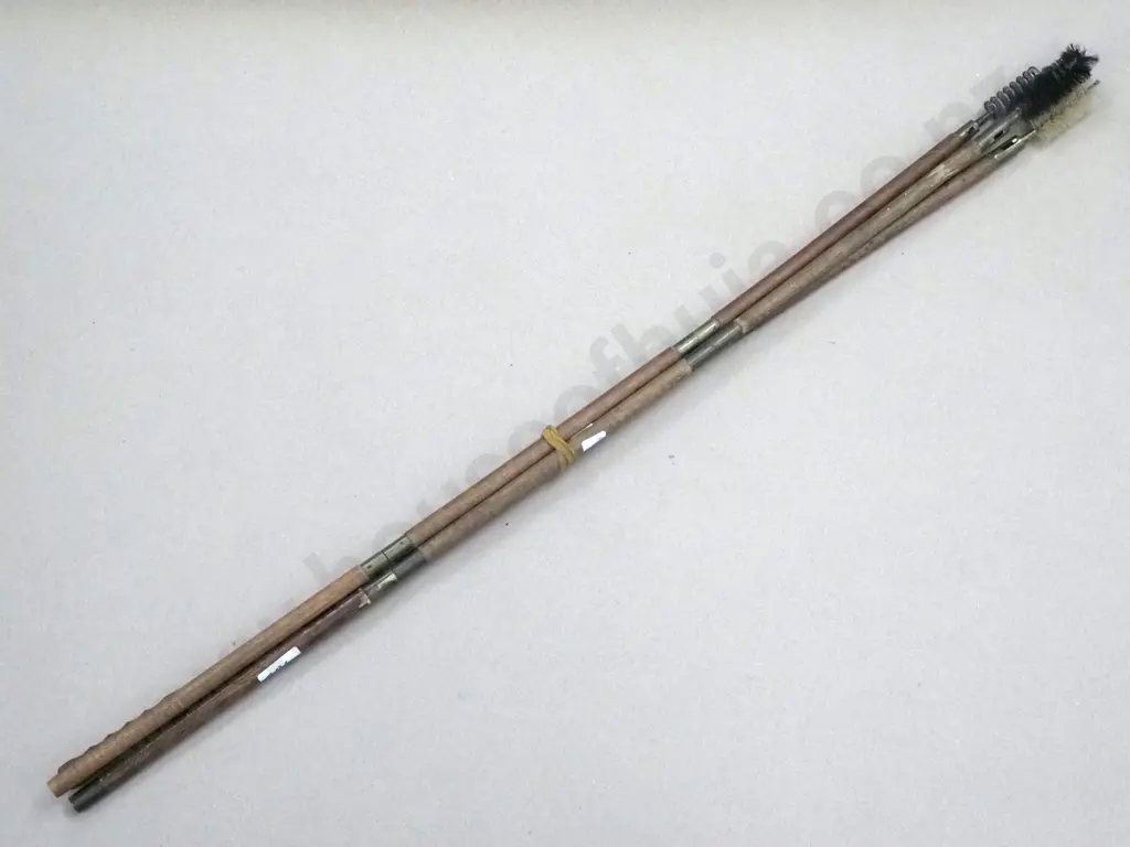 Vintage Wood & Brass 3 Piece Shotgun Cleaning Rod With Brush Tip Image 1++