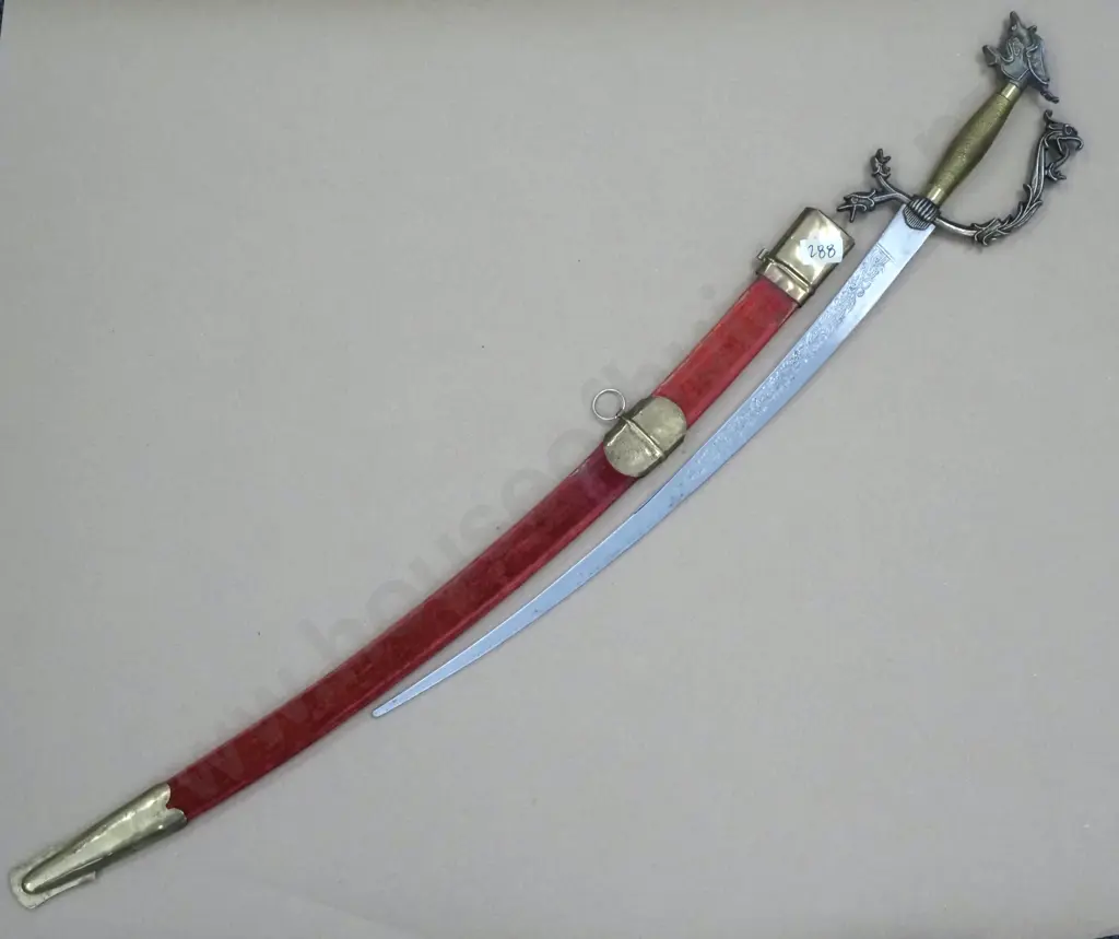 Indian Tourist Sword w Red Velvet Scabbard Image 1++