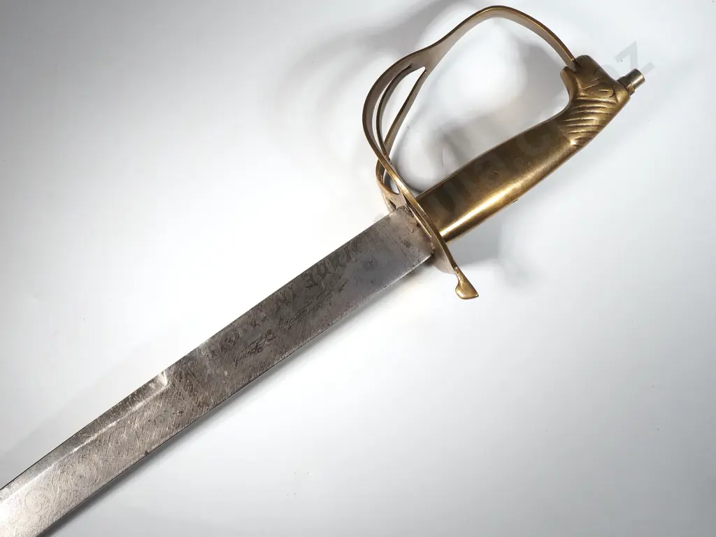 Sword w Brass Handle, Possibly Indian.  No Scabbard. Image 1++