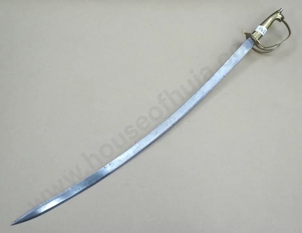 Sword w Brass Handle, Possibly Indian.  No Scabbard. Image 1++