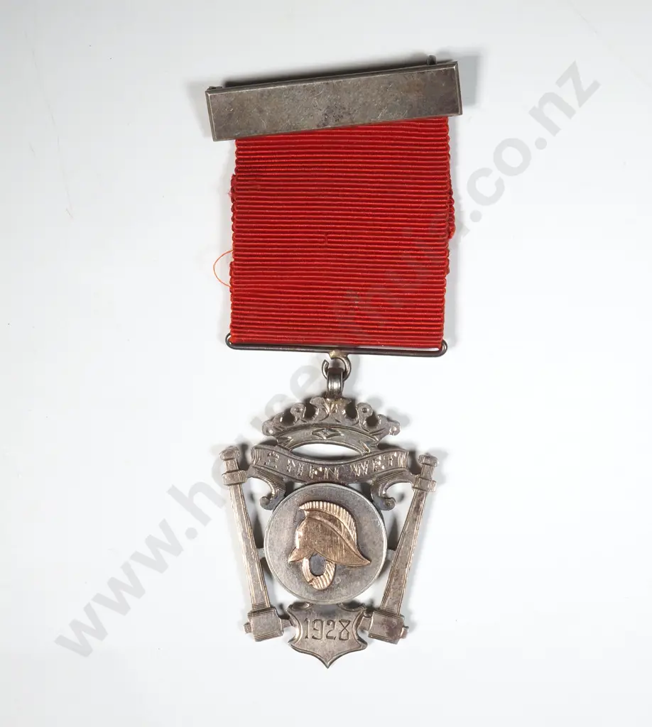 1928 Fire Brigade Medal "Two Man Wet" Won By Fireman Fairley - Sterling SIlver 17.7 Grams Image 1++