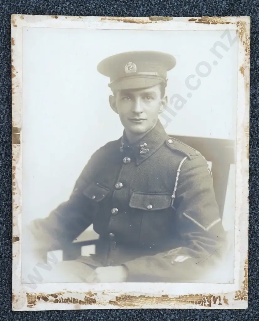 WW1 Photograph of NZ Soldier dated 11 July 1916 - Nearly A3 Size  Image 1++