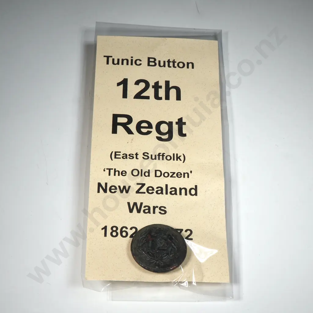12th Regt New Zealand Wars Button Image 1++