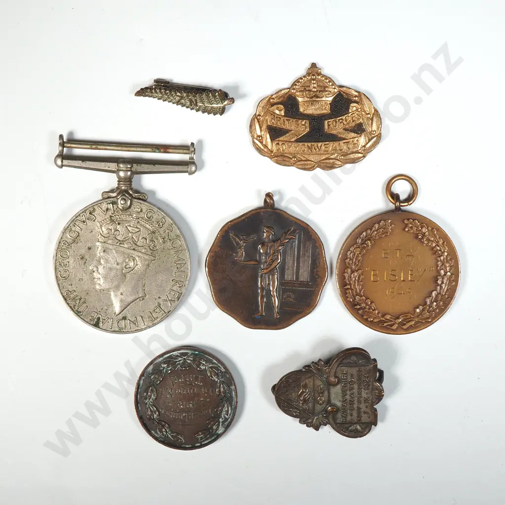 Lot of Six Assorted Medals & Lapel Badges. Image 1++
