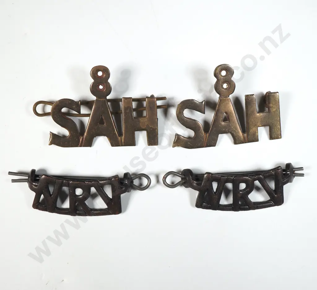Four South African Brass Shoulder Titles. Image 1++