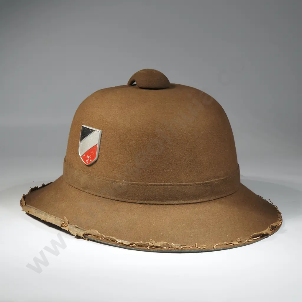 WW2 German Army (Heer) ‘Afrikakorps’ tropical pith helmet by JHS - 1942 Dated Image 1++