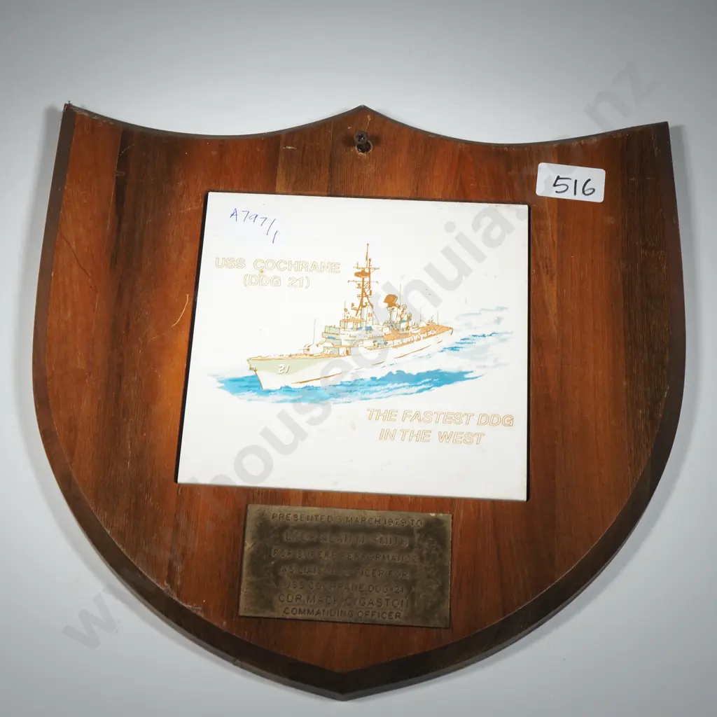 USS Cochrane Naval Wall Hanging Plaque  Image 1++