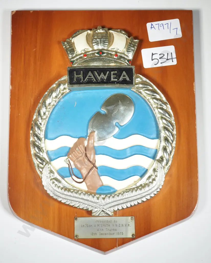 HMNZS Hawea Wall Hanging Plaque  Image 1++