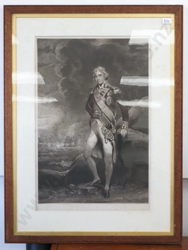 Oak Framed Steel Engraving Of Nelson- Mid 19th Century. Image 1++