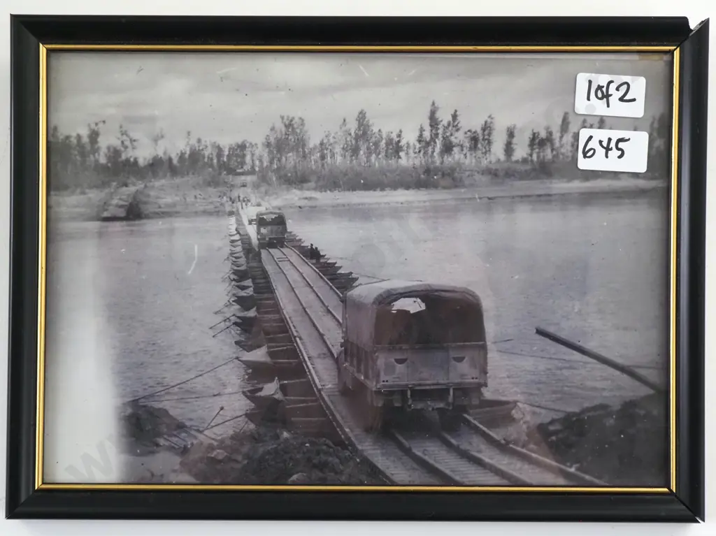 Two Photographs Featuring a Military Vehicle Driven By Robert Howard McWhinney - Landing & River Crossing, Italy. Image 1++
