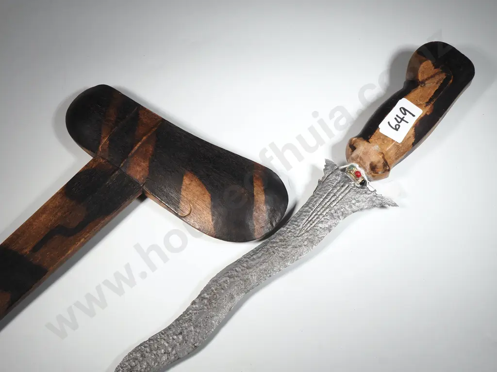 Decorative Kris In Wooden Scabbard w Decorative Stones.. Image 1++