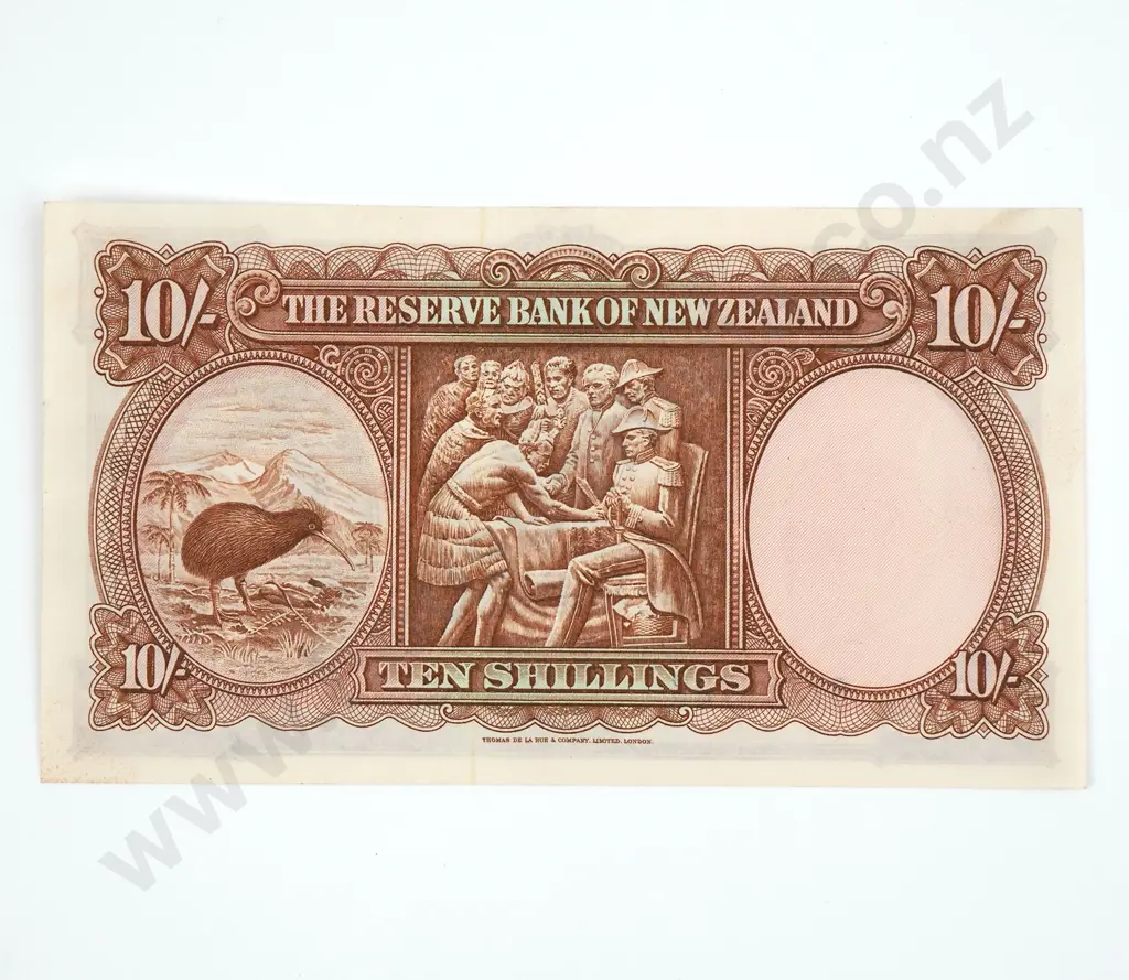 Ten Shilling Fleming Banknote - Last Prefix - AUNC CV $200 Image 1++